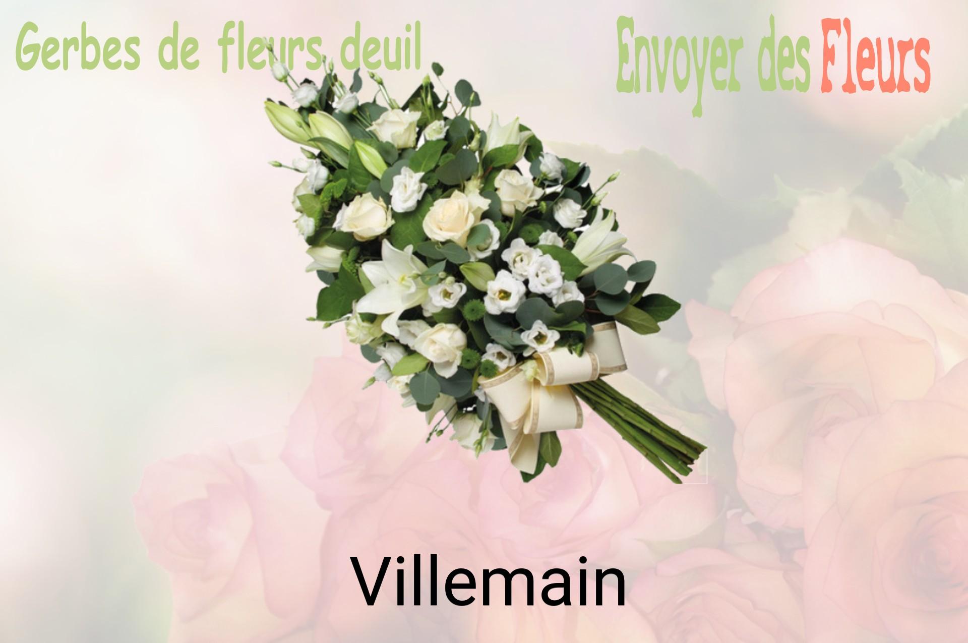 Gerbe de fleurs de deuil livrée à Villemain